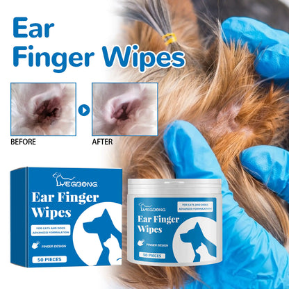 Yegbong Pet Cleaning Finger Wipes for Ear Care